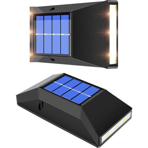 LED Outdoor Solar Wall Lamp IP65 Waterproof Cube Light For Home Corridor Garden Porch Patio Pathway Stairs Street Decorative