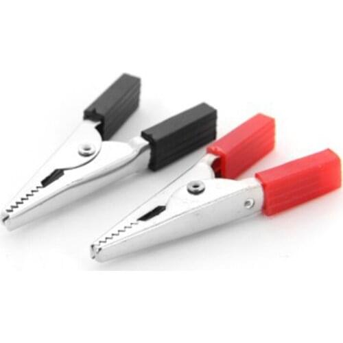 Alligator Clips crocodile Terminal Test Electrical Battery Crocodile Clamp Red Black 35/48mm