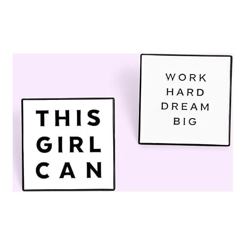 XCMRYSP Big Dream Badge Creative Work Hard Girl Metal Enamel Brooch Fun Lapel Backpack Jewelry Accessories Gift
