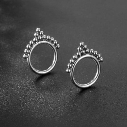 1PC 16G Stainless Steel Hinged Segment Nose Ring Clicker Ear Cartilage Tragus Helix Earrings Studs Lip Piercing Body Jewelry