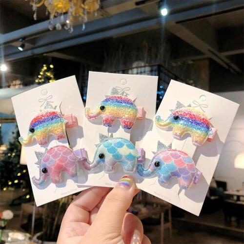 2Pcs/Sett Children Girls Sweet Cute Cartoon Animal Pattern Hairpins Sweet Headband Hair Clip Barrettes Kids Hair Accessories