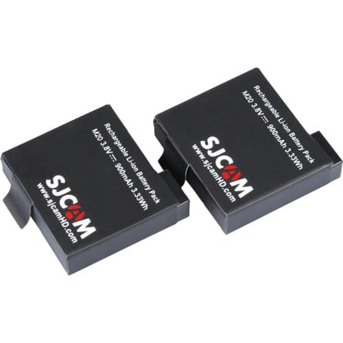 2Pcs Original SJCAM Brand 3.8V 900mAh 3.33Wh Rechargable Li-ion Battery Black for SJCAM M20 Sports DV Camera batteries