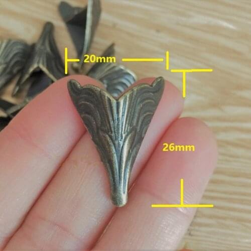 26*20mm 8PCS Antique Corner Protectors,Bronze Tone,Case Box Corners For Furniture Decoration feet Metal Craft corner