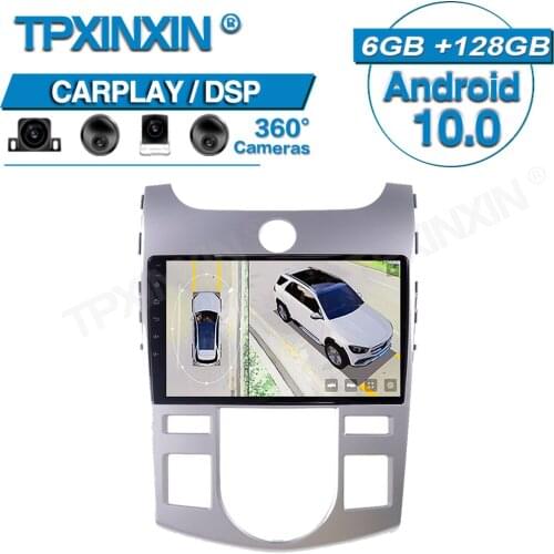 6+128G For Kia Cerato 2008-2013 Android Car 360 HD Auto Surround View Camera Car Multimedia Player Stereo Radio GPS Navigtion