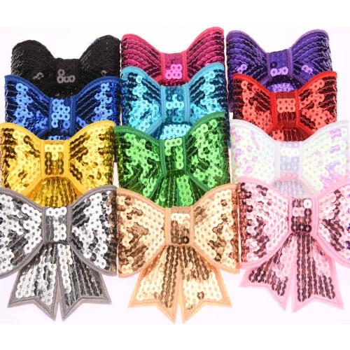 84pcs Sequin Bows Hair Bows Embroidery Bow for Little Hair Accessories Hair Bow No Clip No Hairclip DIY Accessory