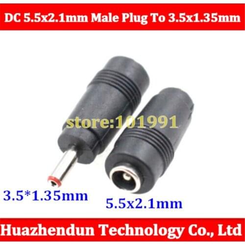 100pcs DC Power 5.5 x 2.1mm Male Plug To 3.5 x 1.35mm Female Jack Adapter Connector Converter