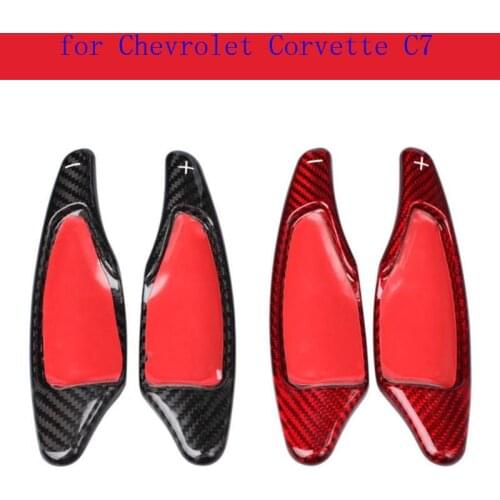 Car Accessories 2PCS Quality Carbon Fiber DSG Steering Wheel Shift Paddle Shifter for Chevrolet Corvette C7