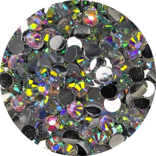 Free Shipping! Crystal Clear AB Resin beads For Nail Art/Phone/Decoration .2mm 3mm 4mm 5mm 6mm