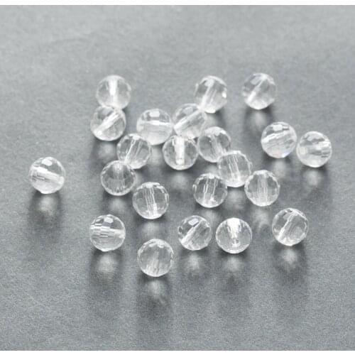50 Piece Clear Crystal Glass 96 Cut Faceted Spacer Beads Jewelry Making For Handmade Bracelet Necklaces DIY 6-10mm