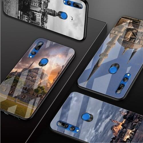 Turkey Istanbul Sceneary Building Tempered Glass Phone Case For Huawei honor 8X 9 10i 20i 20Lite 20Pro 30 Pro Cover Shell
