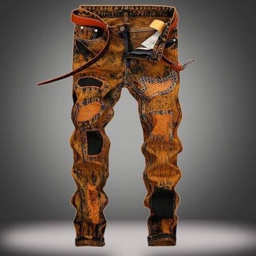 Clearluv Men's Biker Jeans