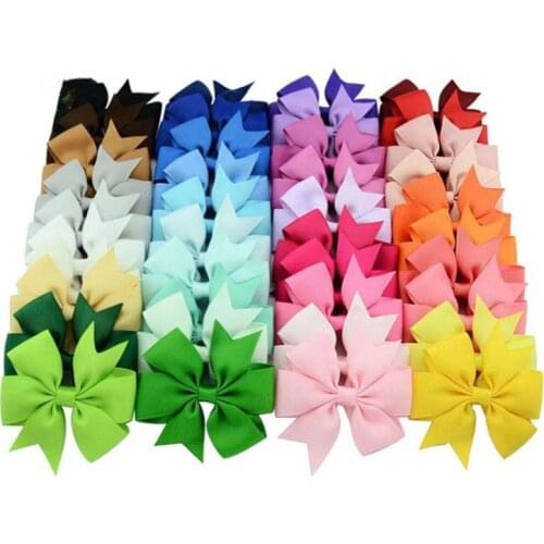 Trendy 8cm Solid Color Grosgrain Ribbon Bow Hair Clips Hairpins Girls Hair Bow Boutique Hair Clip Headwear Kids Hair Accessorie