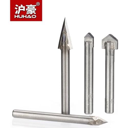 HUHAO 1PC Sintered CNC Tool Stone Carving Bits Marble Tile Drilling Alloy Letter Engraving For Fine Relief On Bluestone Granite