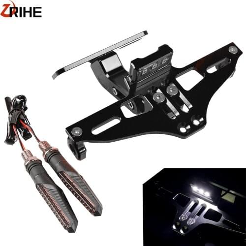 Motorcycle Fender Adjustable License Plate Holder Bracket LED FOR DUCATI Hypermotard 821/939 SP Monster 1100 1200 1200S 797 821