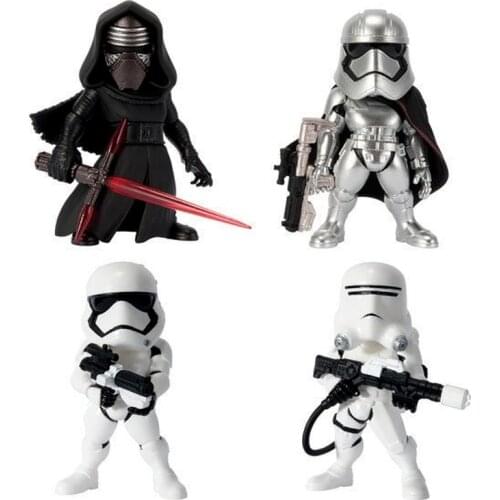 Disney Star Wars 4pcs/set 6cm Kyloren Silver Soldier Bai Qibing Doll Kid Action Figure Anime Collection Toys Model for Children
