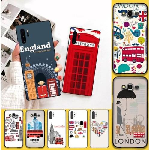 London bus england telephone Phone Case For Samsung Galaxy Note20 ultra 7 8 9 10 Plus lite J7 J8 Plus 2018 Prime