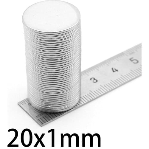 10-200pcs 20x1mm Rare Earth Magnets 20mmx1mm Round Magnet 20*1mm Fridge Permanent Neodymium Magnet disc 20*1