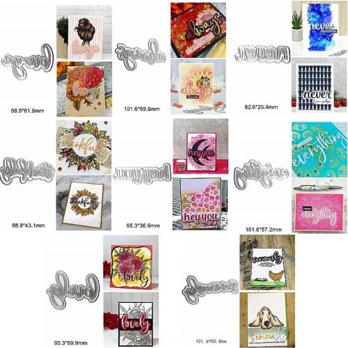 Lovely Thankfully Everything Words Letter Alphabet Sentence Metal Cutting Dies Scrapbook Craft Decorate Cards Paper New Die Cut