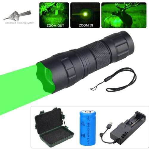 Mini Tactical Zoomable Flashlight 1000 lumens 300 Yards waterproof Portable Lantern Outdoor Rifle Weapon Gun Hunting Light