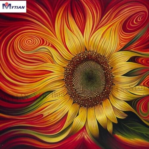 MYTIAN Rhinestone Painting Crystal Home Decor Flowers DIY Diamond Painting Sunflower Cross Stitch Pattern Diamond Embroidery