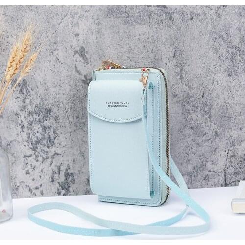 2021 New Lady Purse Solid Color Small Crossbody Bag Multi-Function Mobile Phone Bag Women Convenient Zipper Shoulder Bag