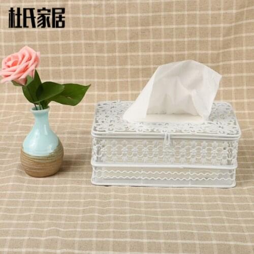 New creative iron art crafts car hotel home room kitchen table decorative napkin paper tissue towel box cover holder case rack