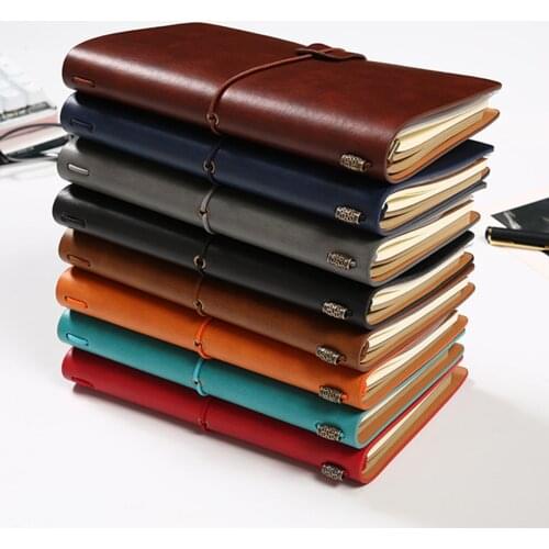 New Diary Notebook Agenda With Faux Leather Cover Loose Leaf Note Bookfor School Stationery or Traveler