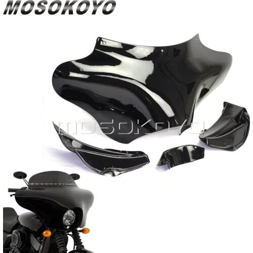Fiberglass Black Custom Chopper Front Outer Batwing Fairing for Harley Softail Road King Cruiser Yamaha Kawasaki Honda Suzuki