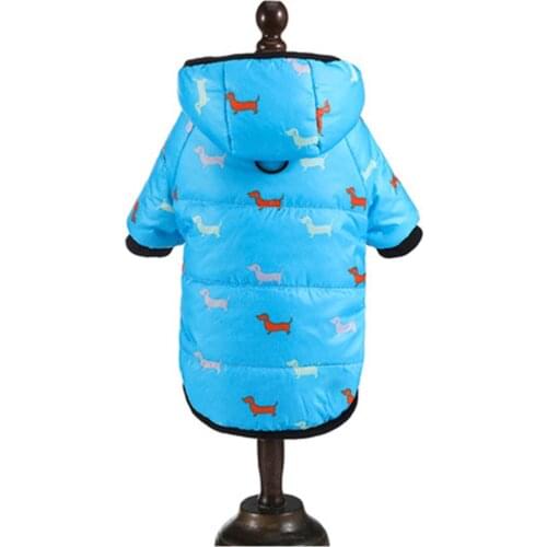 Pet Clothes For Dog Winter Warm Coat Puppy Down Jacket Printed Hoodies With Leash Ring For Small Medium Dogs Pug French Bulldog