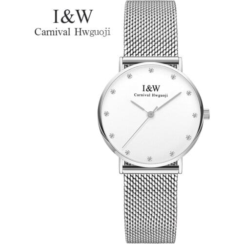 Carnival iw authentic ladies watch female quartz watch fashion trend waterproof student watch male couple table super thin clock
