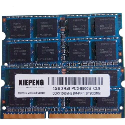 Laptop Memory 8GB 2Rx8 PC3-8500S RAM DDR3 4G 1066 MHz 2gb pc3 8500 for MacBookPro5,1 6,2 A1286 A1297 A1278 Notebook