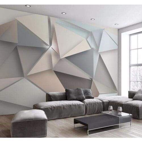 Custom wallpaper 3d custom wallpaper three-dimensional triangle modern simple style TV background wall