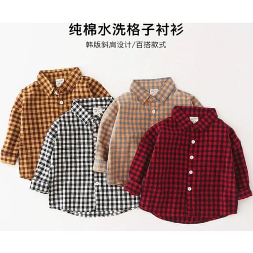 Spring Summer Clothing For Boys New Fashion Plaid Baby Boy Girl Shirts Classic Casual Long Sleeve Cotton Childrens Shirt Tops