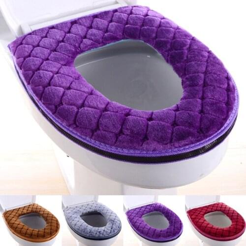 Universal Winter Warm Velvet Toilet Seat Cover Removable Closestool Washable Wc Thicken Seat Mats Bathroom Accessories