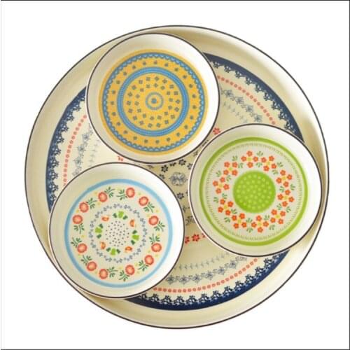Japanese Creative Ceramic Plate Family Ethnic Fengfan Plate Cake Plate Dumpling Plate Pastry Plate Pizza Plate