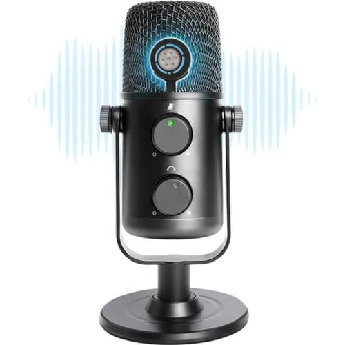 1pc Computer Microphone Podcast USB Condenser Mic with Switchable Mute Button,Plug and Play for Recording,Podcast,Gaming