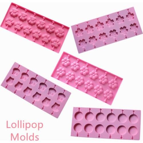 1Pc Cute Flower Round Silicone Lollipop Molds Jelly Candy Molds Cake Mold Cake Decorating Form Silicone Bakeware Variety Shapes
