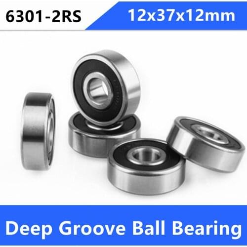 10pcs/lot 6301-2RS S6301-2RS rubber sealed stainless steel deep groove ball bearing 6301 S6301 2RS RS 12x37x12mm