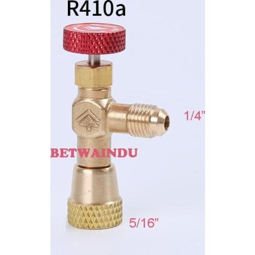 2pcs Plus Liquid Safety Valve R410A R22 Air Conditioning Refrigerant 1/4 "Safety Adapter Air Conditioning Repair and Fluoride