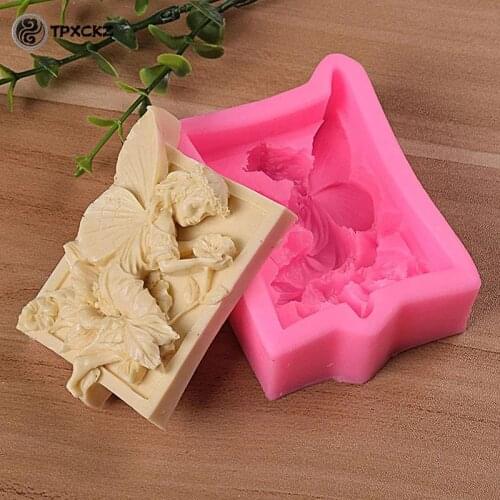 Fairy Angel Flower 3D Resin Clay Silicone Molds Candle Mold DIY Handmade Soap Mold Candle Making