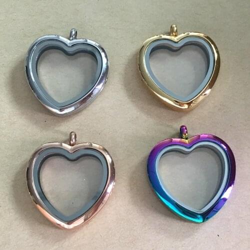 5Pcs Heart Floating Locket Pendant Stainless Steel Photo Open Owl Living Memory Lockets Pendants Jewelry for Women