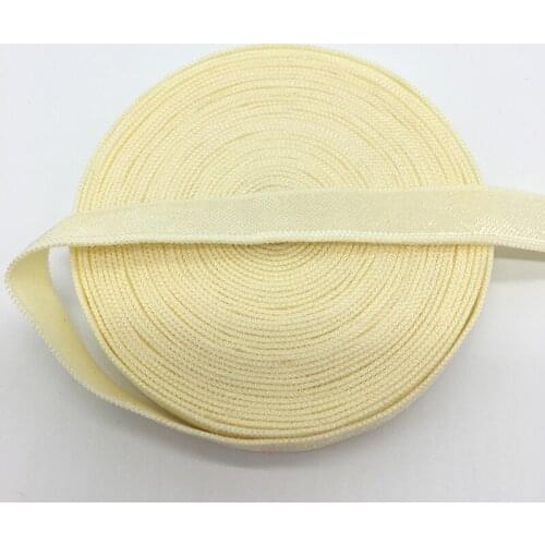 5Yards/lot 3/8" 10mm Cream Solid Shiny Satin Elastics Band Headband Bra Strap Dress Sewing Trim