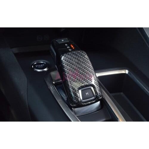 Accessories For Peugeot 5008 3008 GT 2017 2018 Interior Carbon Fiber Color Gear Knob Cover Panel ABS frame Chrome Car Styling