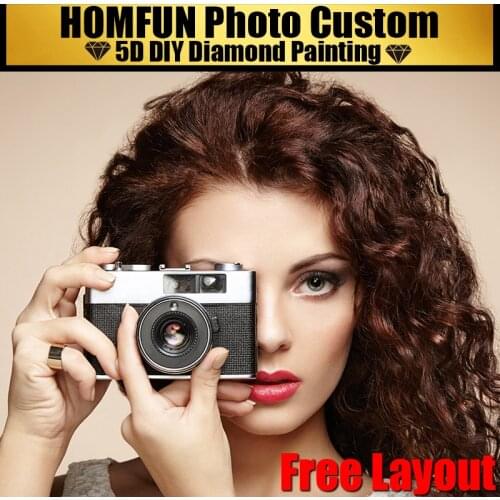 HOMFUN Diamond Painting Photo Custom 5D DIY Full Square/Round Rhinestones Diamond gift Home Wedding Decoration Embroidery Gift