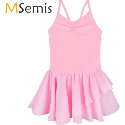 Kids Girls Ballet Dress Gymnastics Swimsuits for Girls Tutu Ruffles Leotard Strap Ballet Leotard Dress Ballerina Ballet Dress