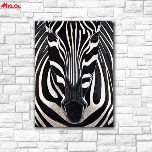Large Wall Art Zebra Portrait Canvas Painting For Living Room Home Decoration Oil Painting On Canvas Wall Painting Unframed