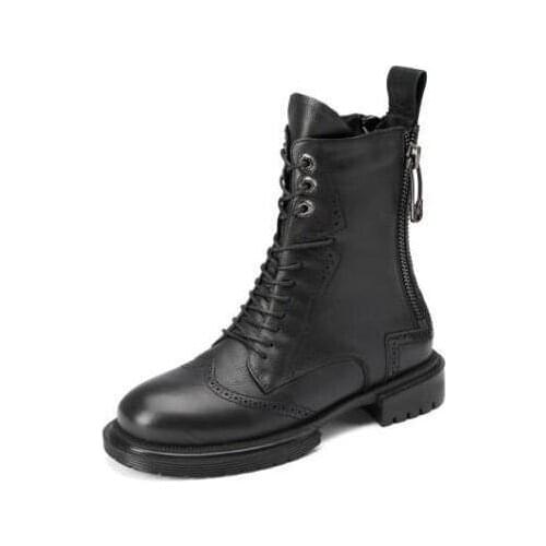 Womens Shoes Ankle Boots Lace-Up Female Women Casual Shoes Ladies Shoes Booties Woman 2021 Street Style Motorcycle Size 34-40