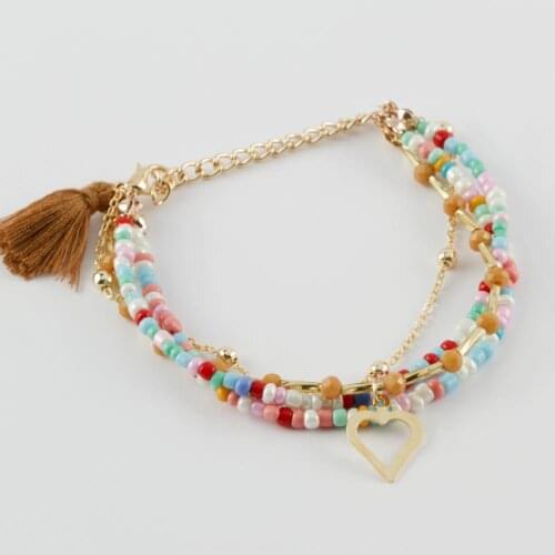 Tassels Crystal Sand Beads Bracelet (Yellow Color)
