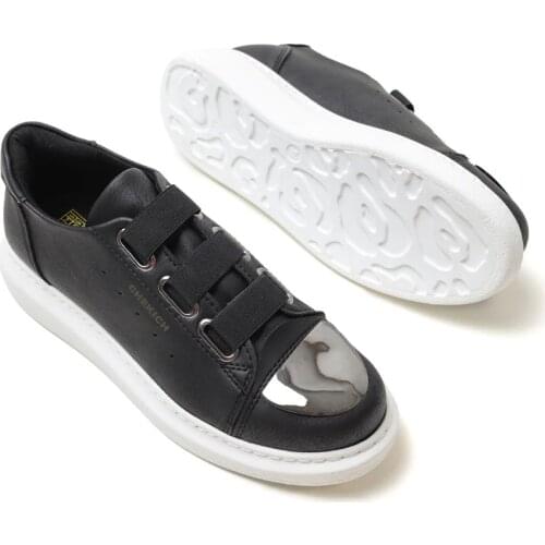 Chekich Mens Shoes Black Color Elastic Band Closure Non Leather Summer and Fall Seasons Slip On Unisex Fashion Walking Luxury Lightweight Sneakers Comfortable Original Flexible New Trend White Sewing Sole CH251 V4