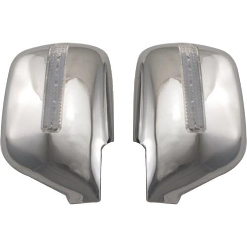 For Toyota Land Cruiser Autana 4500 FJ80 1992-2008 Door Mirror Cover Rearview Overlay Caps Shells With LED Lamps Auto Accessory